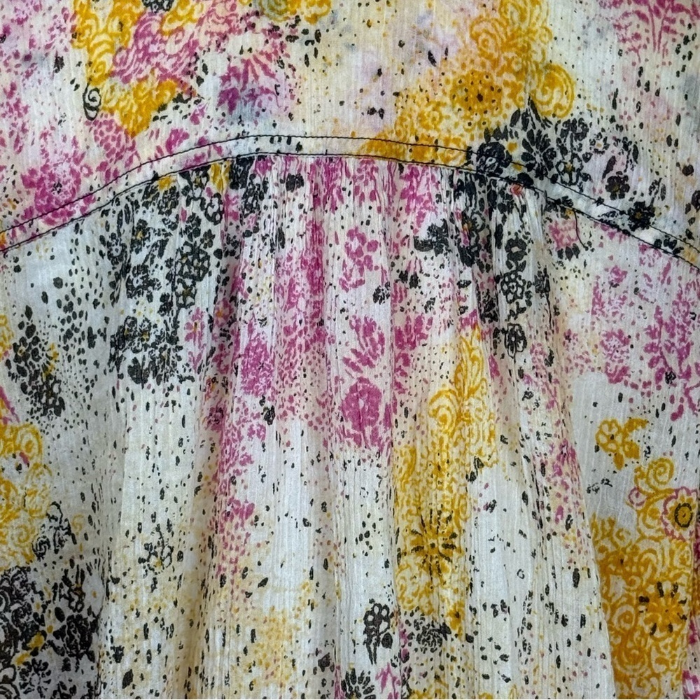 Pilcro | Anthropologie Smocked Buttondown Boho Blouse Women’s Size XXSP - Picture 10 of 12